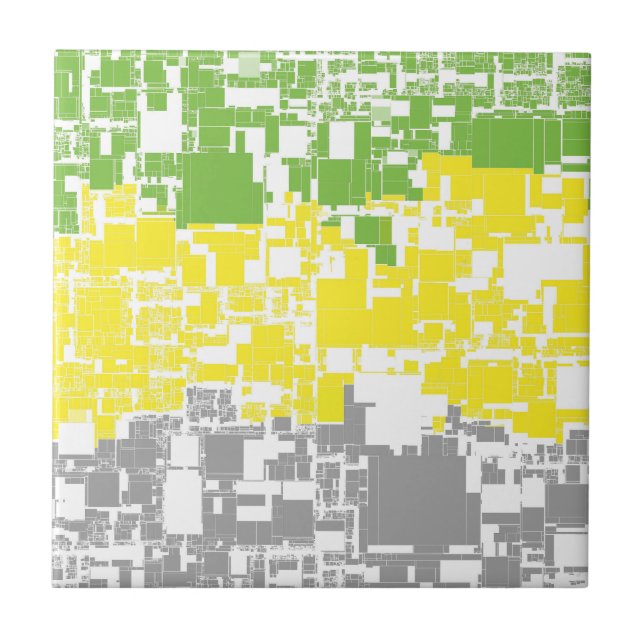 Geometric Funky Abstract Lithromantic Pride Flag Ceramic Tile (Front)