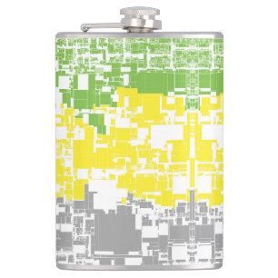 Geometric Funky Abstract Lithromantic Pride Flag Hip Flask