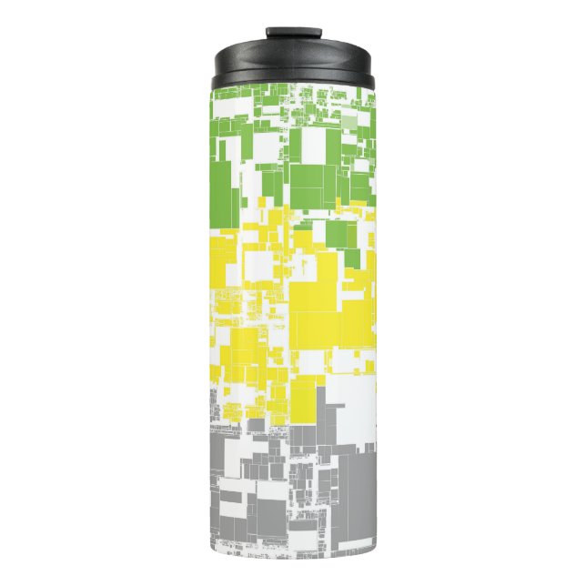 Geometric Funky Abstract Lithromantic Pride Flag Thermal Tumbler (Front)