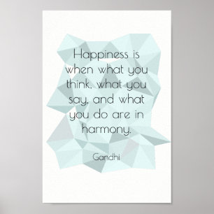 Geometric Gandhi inspirational quote poster