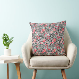 Geometric Gears Throw Pillow