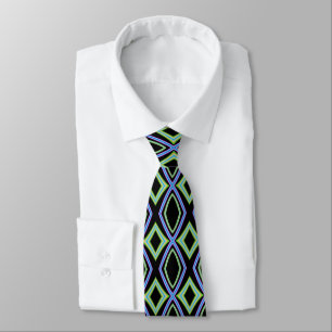 Geometric Gem Retro Pattern Tie