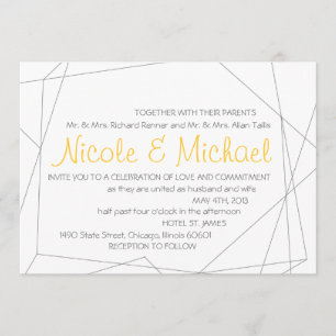 Geometric Gemstone Wedding Invitation