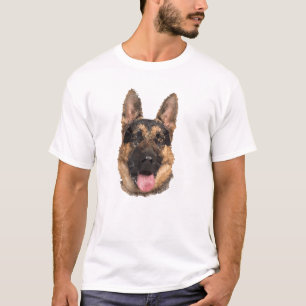 Geometric German Shepherd T Shirt Cool Dog Pet Lov