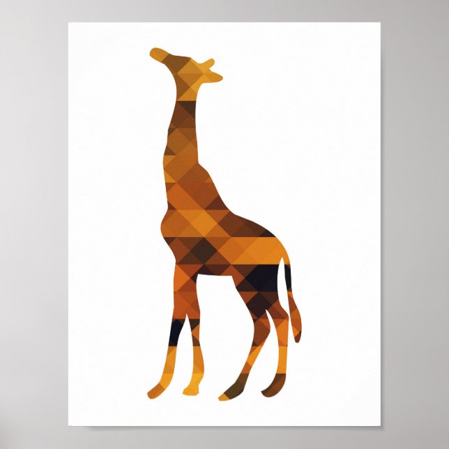 Geometric Giraffe Silhouette Poster (Front)
