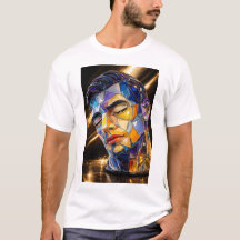Geometric Glass Portrait – Modern Abstract Male Fa