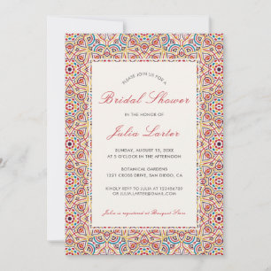 Geometric Glittering Metallic Luxury Bridal Shower Invitation