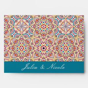 Geometric Glittering Metallic Luxury Wedding Envelope