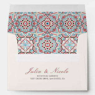 Geometric Glittering Metallic Luxury Wedding Envelope