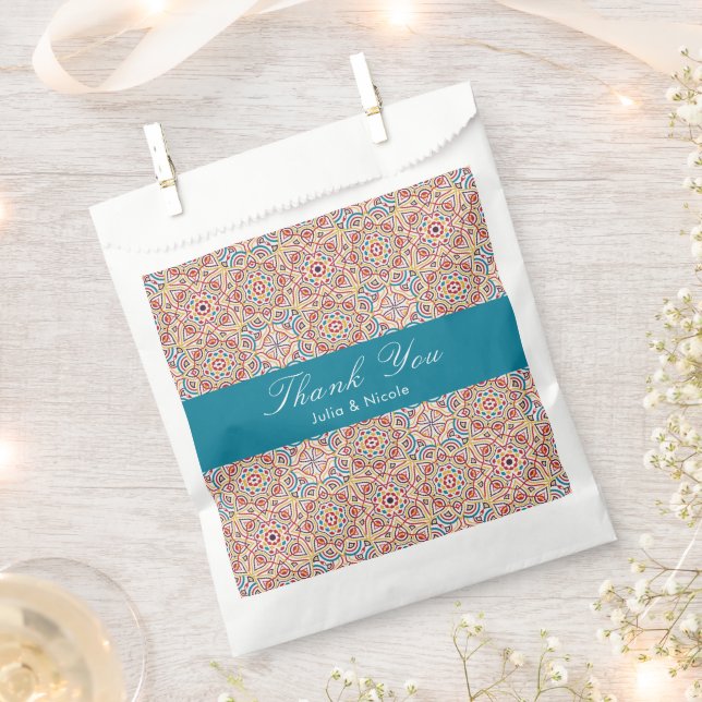 Geometric Glittering Metallic Luxury Wedding Favour Bag (Clipped)