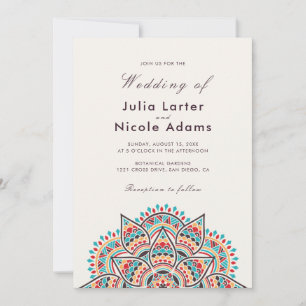 Geometric Glittering Metallic Luxury Wedding Invitation