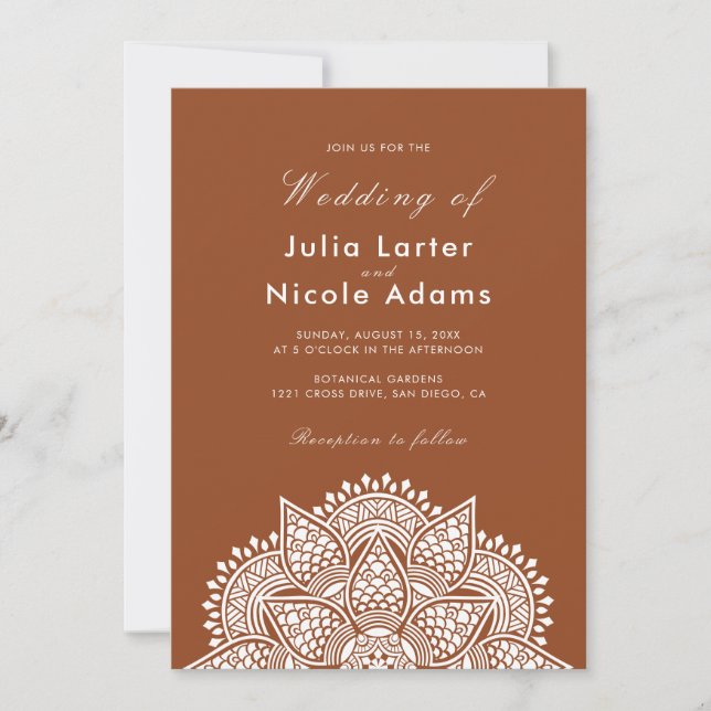 Geometric Glittering Metallic Luxury Wedding Invitation (Front)