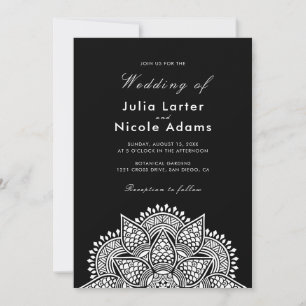 Geometric Glittering Metallic Luxury Wedding Invitation