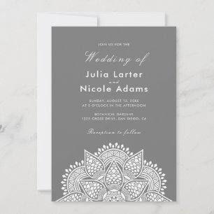 Geometric Glittering Metallic Luxury Wedding Invitation