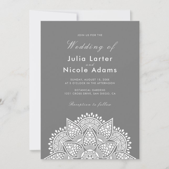 Geometric Glittering Metallic Luxury Wedding Invitation (Front)