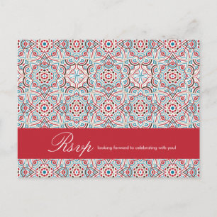Geometric Glittering Metallic Luxury Wedding Postcard
