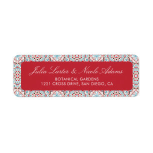 Geometric Glittering Metallic Luxury Wedding Return Address Label