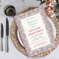 Geometric Glittering Metallic Rehearsal Dinner