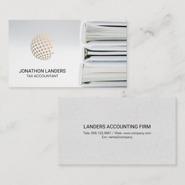 Geometric Globe | Tax Accountant | Binders Business Card (Front/Back)