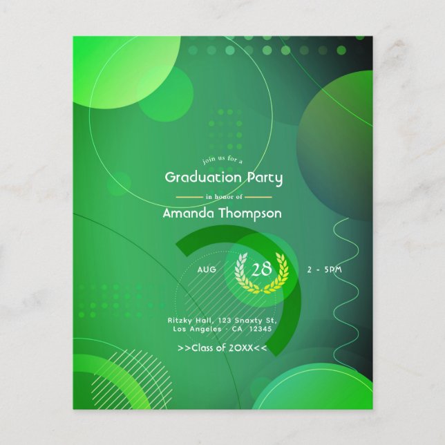 Geometric Glow Graduation Party Flyer (Front)
