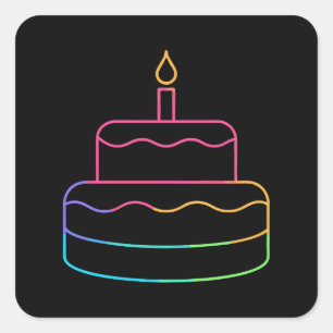 Geometric Glow Square Sticker