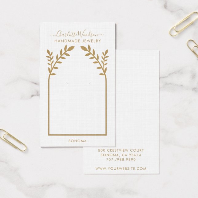 Geometric Gold Arch Earring Display Card (Office)