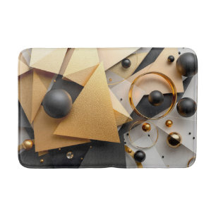 Geometric Gold & Black Elegance Bath Mat