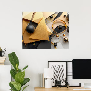 Geometric Gold & Black Elegance Poster