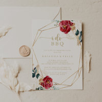 Geometric Gold Floral I Do BBQ Engagement Party 