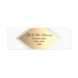 Geometric Gold Foil Return Address Label