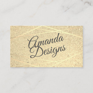 Geometric Gold Foil with Glitter Business Card