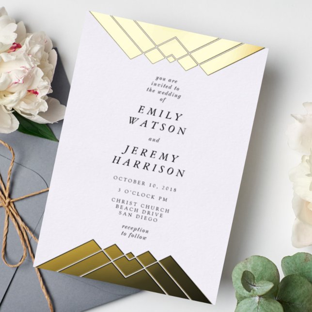 Geometric Gold Gatsby Wedding Pressed (Creator Uploaded)