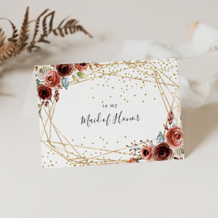 Geometric Gold Glitter Bridal Party Thank You