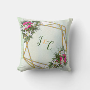 Geometric - Gold Glitter Flower Bouquet Theme Cushion