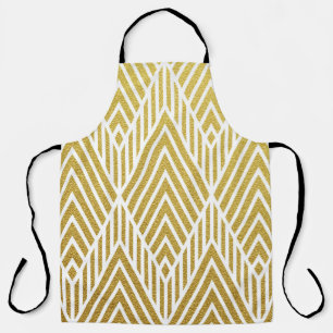 Geometric gold glittering seamless pattern apron