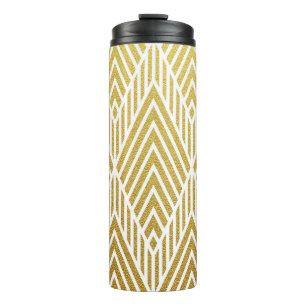 Geometric gold glittering seamless pattern thermal tumbler