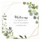 Geometric Gold Green Engagement Party Welcome Sign