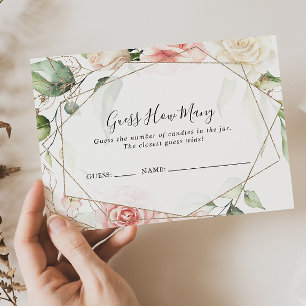 Geometric Gold Green Guess How Many Game Card