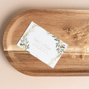 Geometric Gold Greenery Fall Wedding Website  Enclosure Card