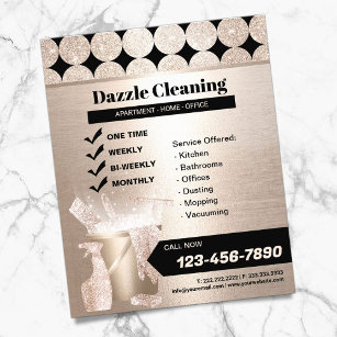 Geometric Gold House Cleaning Service Housekeeping Flyer
