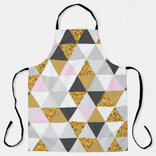 Geometric gold marble seamless pattern apron