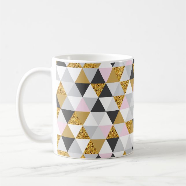 Geometric gold marble seamless pattern coffee mug (Left)