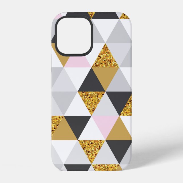 Geometric gold marble seamless pattern iPhone case (Back)