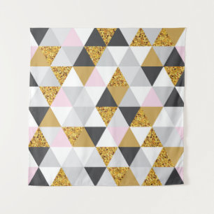 Geometric gold marble seamless pattern tapestry