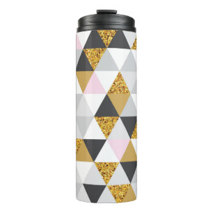 Geometric gold marble seamless pattern thermal tumbler