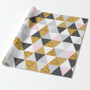 Geometric gold marble seamless pattern wrapping paper