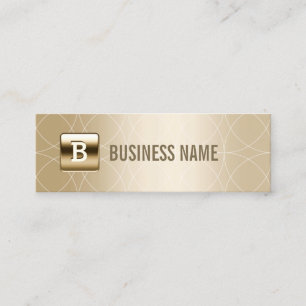Geometric Gold Monogram Professional Mini Business Card