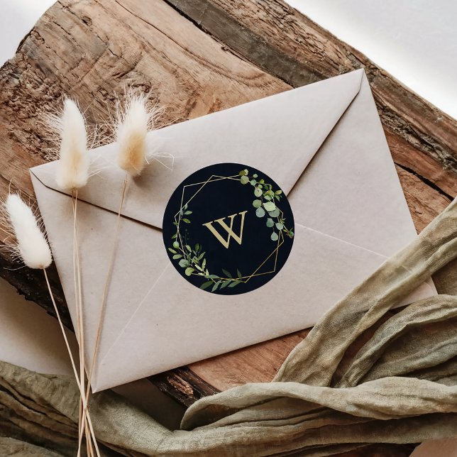 Geometric Gold Monogram Wedding Envelope Seals (Creator Uploaded)