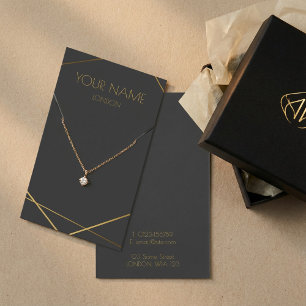 Geometric gold necklace or bracelet display card