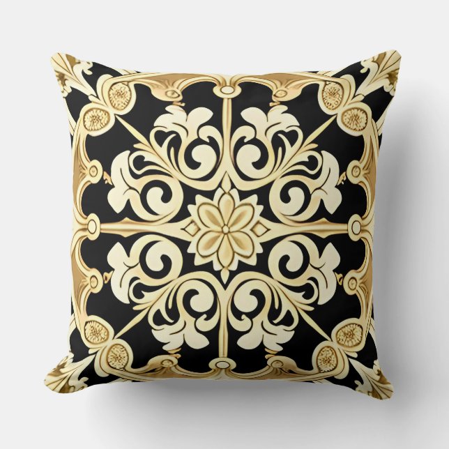 Geometric Gold Panel Cushion (Front)